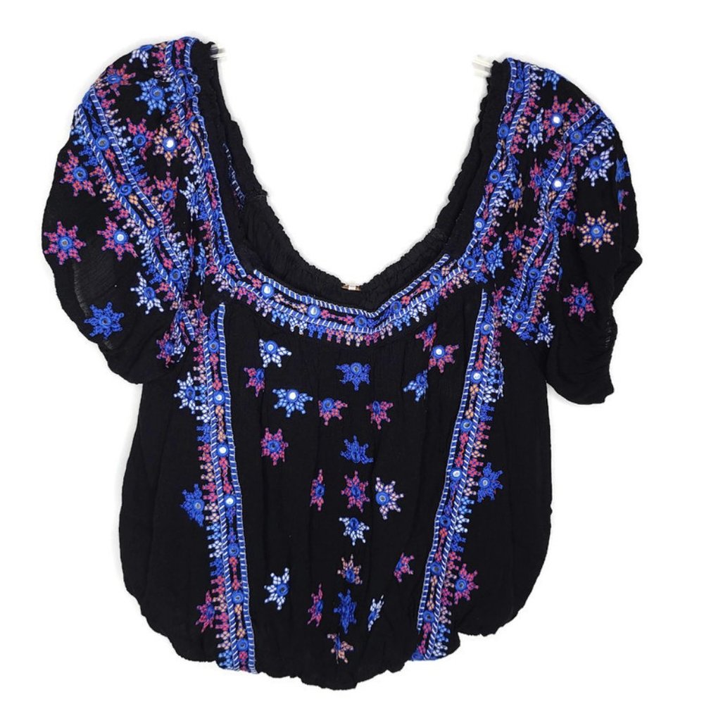 Free People Aurura Embroidered top Size LG - Picture 8 of 10